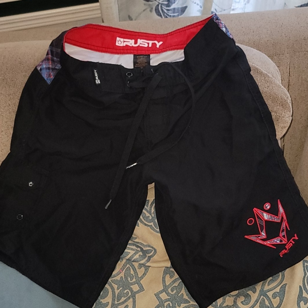 Rusty boys board swim trunks